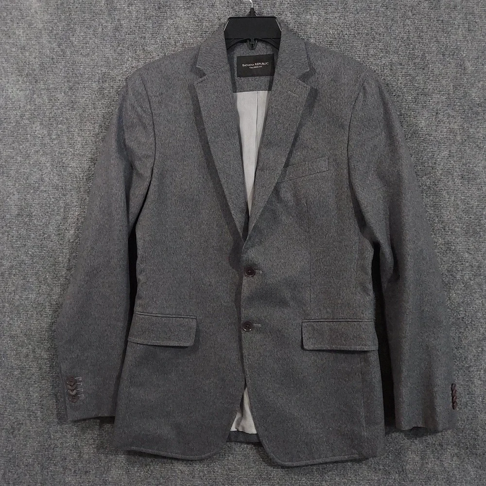 Banana Republic Blazer Sport Coat Mens 38R Gray Cotton Tailored Fit India